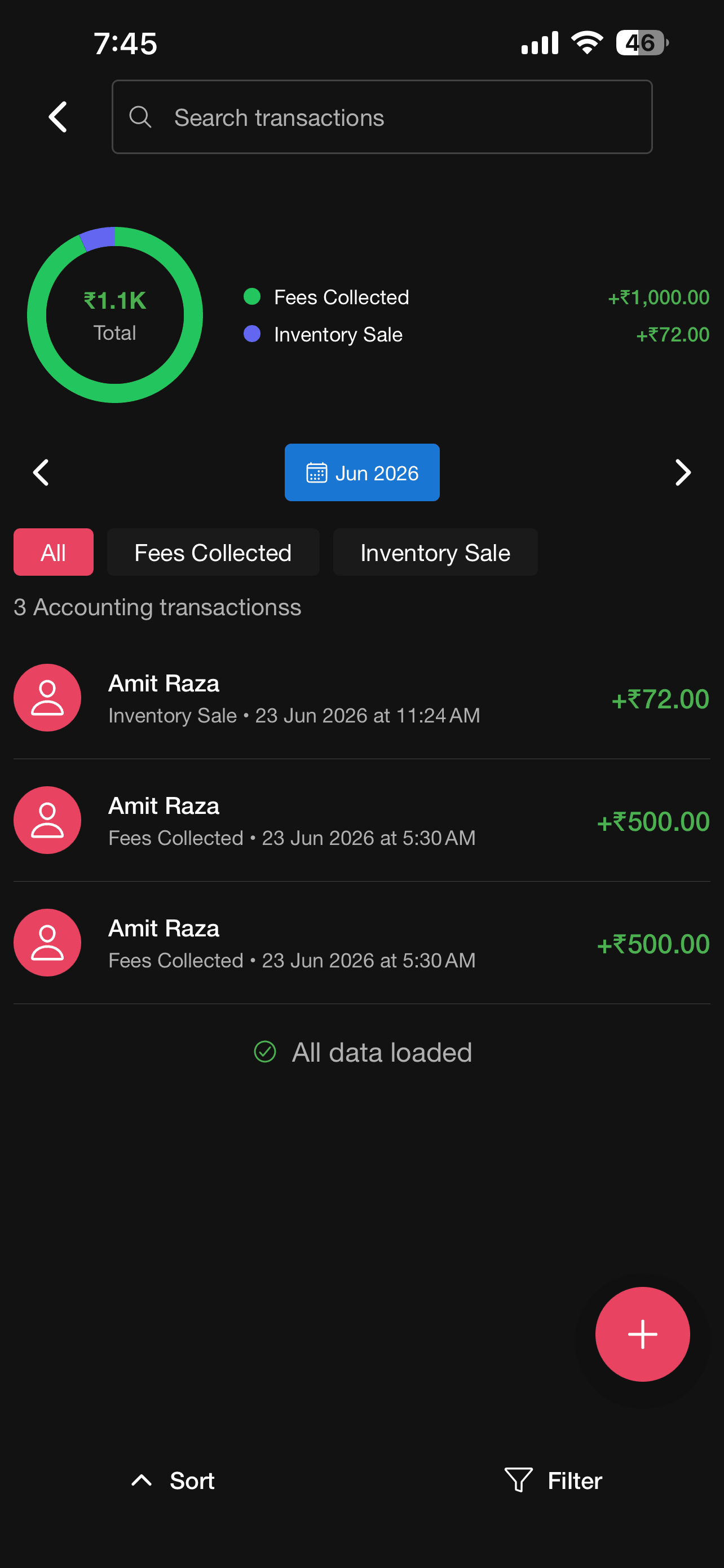 Accounting transactions overview
